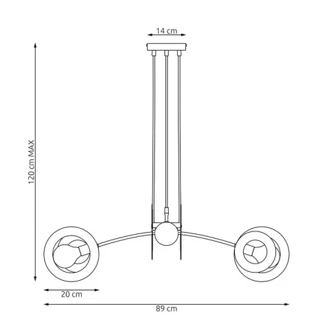 Wymiary lampy wiszącej D156-Ezenso