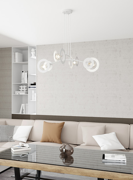 Biała loftowa lampa wisząca D156-Rosiwo