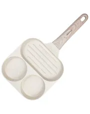 Kremowa 3 komorowa patelnia do smażenia jajek - Tyfrox 5X w sklepie Edinos.pl