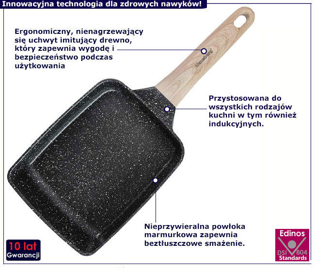 Czarna patelnia Tyfrox 6X