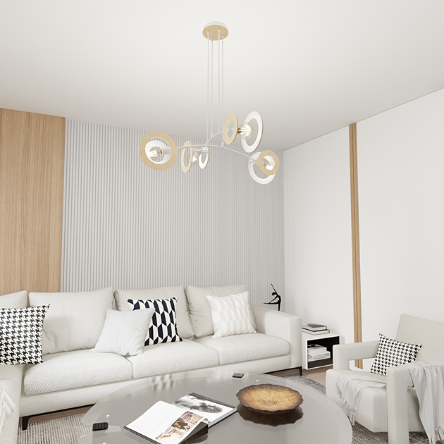 Biała lampa wisząca D158-Ebos