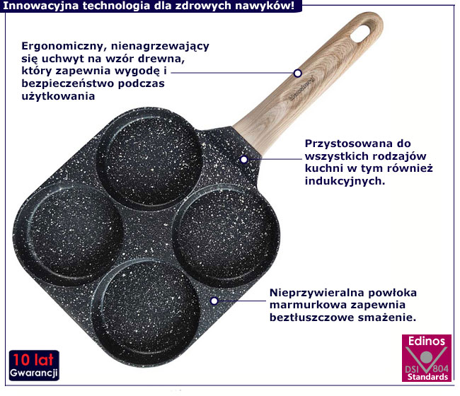 Czarna patelnia Tyfrox 8X