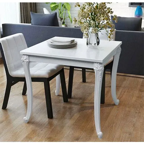 Szczegółowe zdjęcie nr 4 produktu Kwadratowy stół Reso 2A - biały połysk