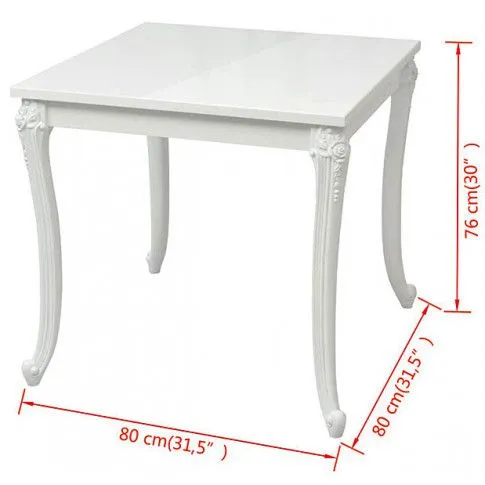 Szczegółowe zdjęcie nr 6 produktu Kwadratowy stół Avenus 2A - biały połysk