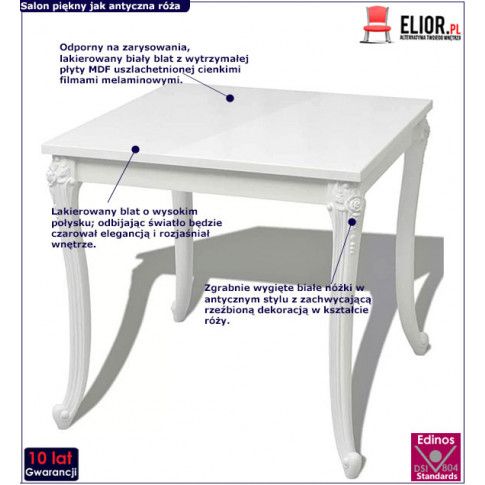 Zdjęcie antyczny stolik Avenus 2A - biały - sklep Edinos.pl