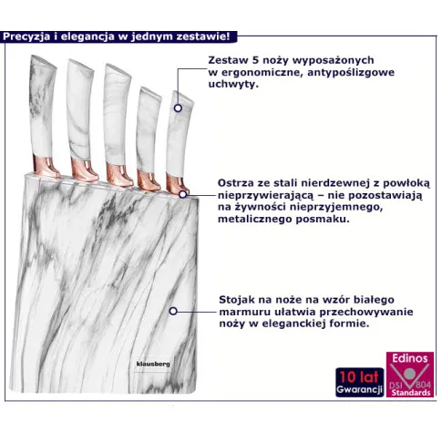 Zestaw noży Murowis 4X biały marmur