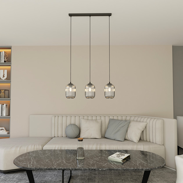 Czarna wisząca lampa F959-Nario