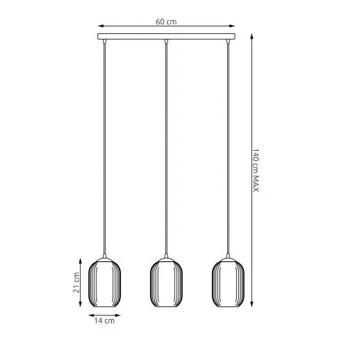 Wymiary lampy wiszącej D162-Cavisa
