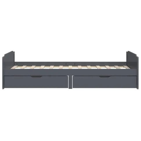 Szczegółowe zdjęcie nr 6 produktu Szare pojedyncze łóżko z szufladami sosnowe 90x200 - Kamos