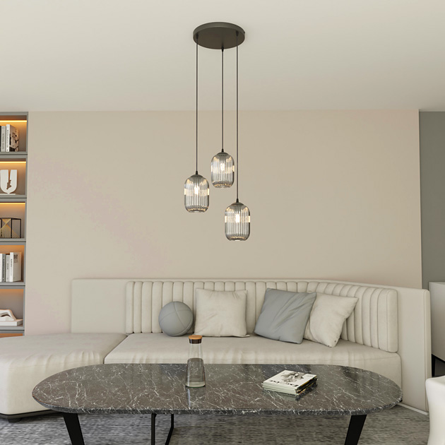 Wisząca lampa z mlecznym kloszem K526-Nario