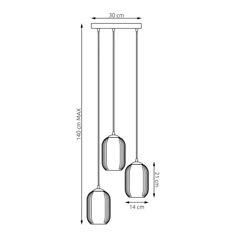 Wymiary lampy D163 Cevisa