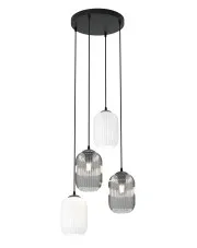 Nowoczesna lampa wisząca z czterema kloszami - D165-Cavisa w sklepie Edinos.pl