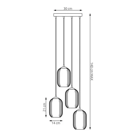 Wymiary lampy D165-Cavisa