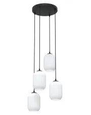 Poczwórna lampa wisząca z mlecznymi kloszami - D165-Cavisa w sklepie Edinos.pl