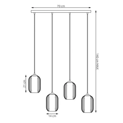 Wymiary lampy wiszącej D164-Cavisa