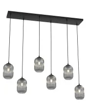 Loftowa wisząca lampa z sześcioma kloszami - D166-Cavisa w sklepie Edinos.pl