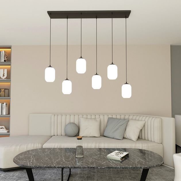 Wizualizacja wnętrza z lampą wiszącą D166-Dixo