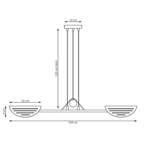Wymiary lampy wiszącej D167-Uroxa
