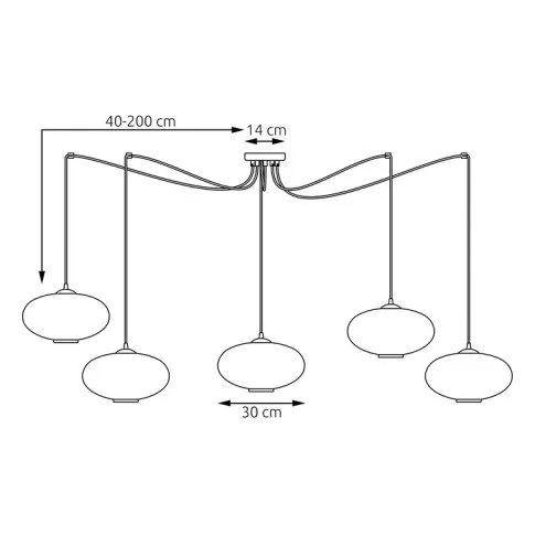 Wymiary lampy pająk D171-Zarrax
