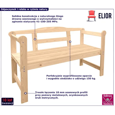 Fotografia Mała ławka ogrodowa drewniana - Cucio z kategorii Ławki ogrodowe