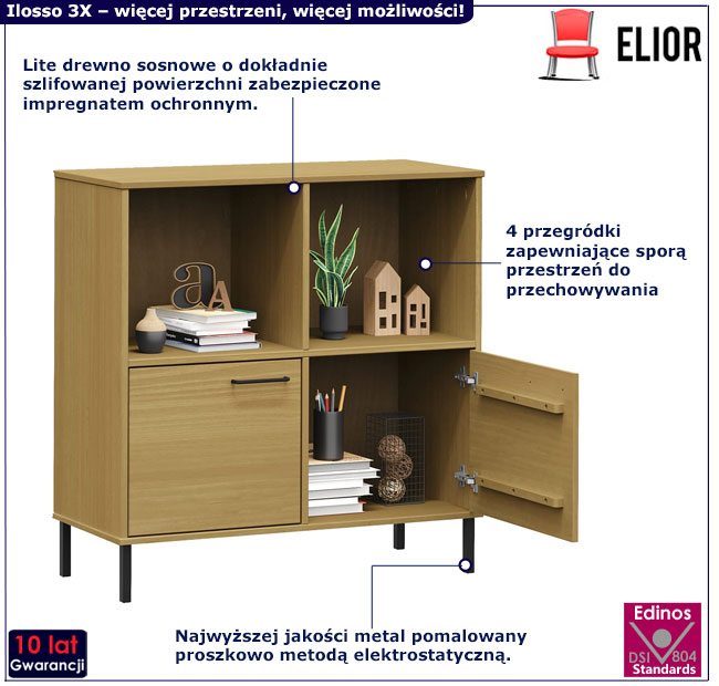 Brązowy regał Daxa 3X