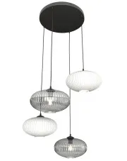 Nowoczesna lampa wisząca grafit + opal - D175-Erox w sklepie Edinos.pl