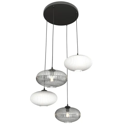 Szklana lampa wisząca opal + grafit D175-Erox