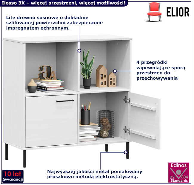 Biały regał Daxa 3X