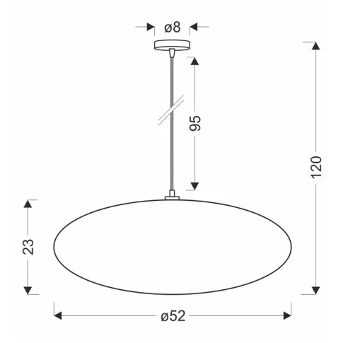 Wymiary lampy wiszącej D202-Vimeso