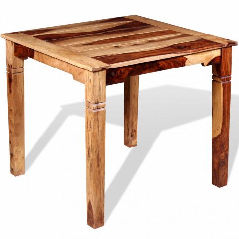 Zdjęcie stół z drewna sheesham kwadratowy Etan brązowy - sklep Edinos.pl