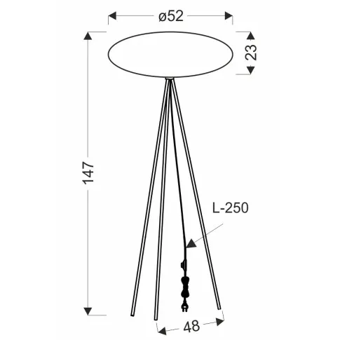 Wymiary lampy podłogowej D201-Vinesa