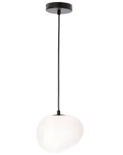 Loftowa czarna lampa wisząca z mlecznym kloszem 20 cm - D206-Flavex w sklepie Edinos.pl