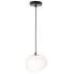 Loftowa czarna lampa wisząca z mlecznym kloszem 20 cm - D206-Bills