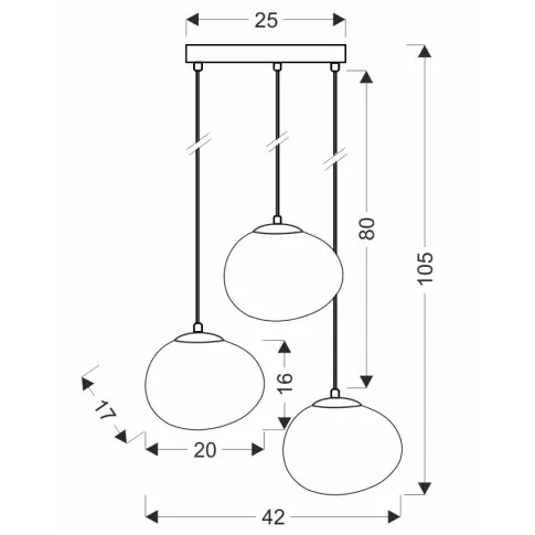Wymiary lampy wiszącej D208 Flavex