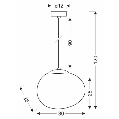 Wymiary lampy D204-Flavox