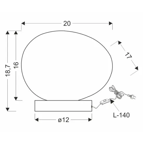 Wymiary lampki D209-Flavex