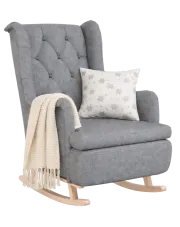 Jasnoszary pikowany fotel bujany - Falup w sklepie Edinos.pl