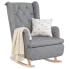Jasnoszary pikowany fotel bujany - Falup