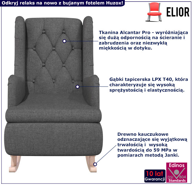 Ciemnoszary fotel Falup