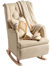 Kremowy bujany fotem wypoczynkowy z pikowaniem - Falup w sklepie Edinos.pl