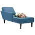 Niebieski aksamitny szezlong z poduszką - Frik