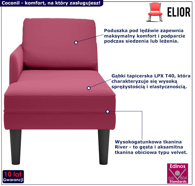 Czerwona leżanka Frik