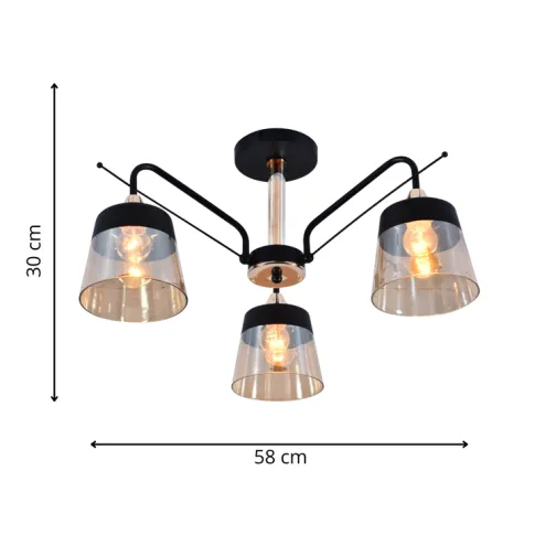 wymiary lampy do sypialni M016 Etomes