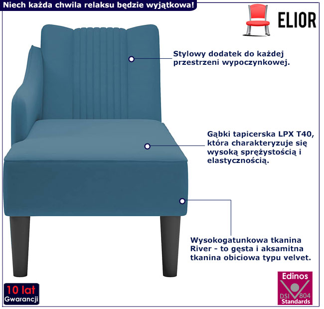 Niebieska leżanka Filus