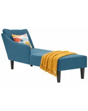 Niebieski aksamitny szezlong wypoczynkowy - Filus w sklepie Edinos.pl