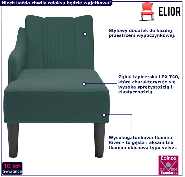 Zielona leżanka Filus