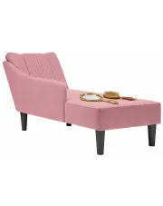 Tapicerowany różowy szezlong z podłokietnikiem - Filus w sklepie Edinos.pl