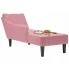 Tapicerowany różowy szezlong z podłokietnikiem - Filus