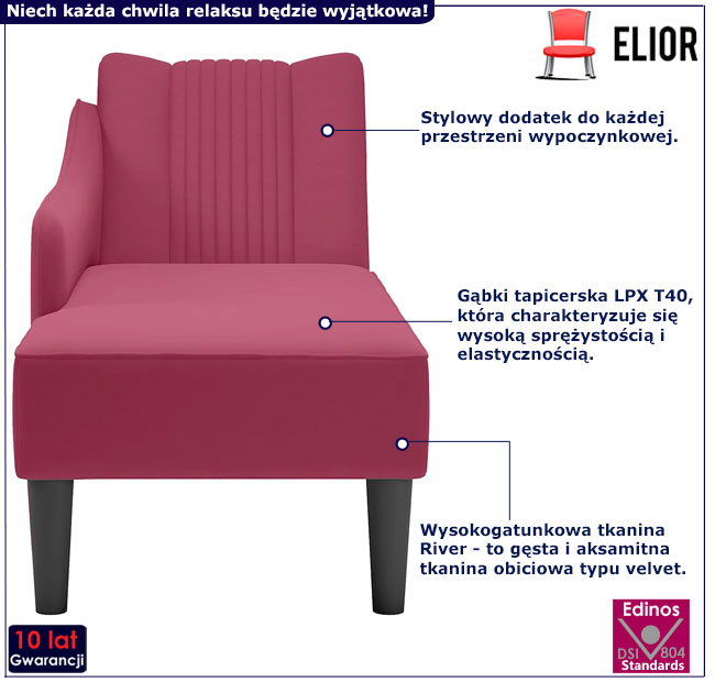 Czerwona leżanka Filus