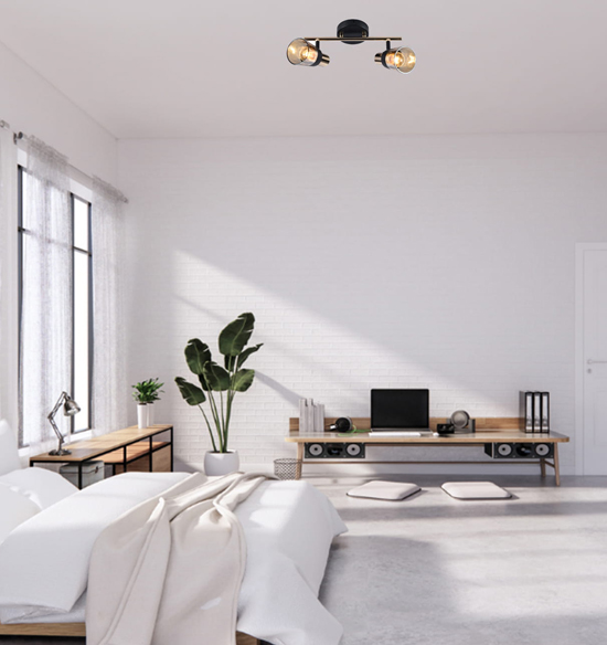 Lampa do salonu z dwoma kloszami Nelora M022